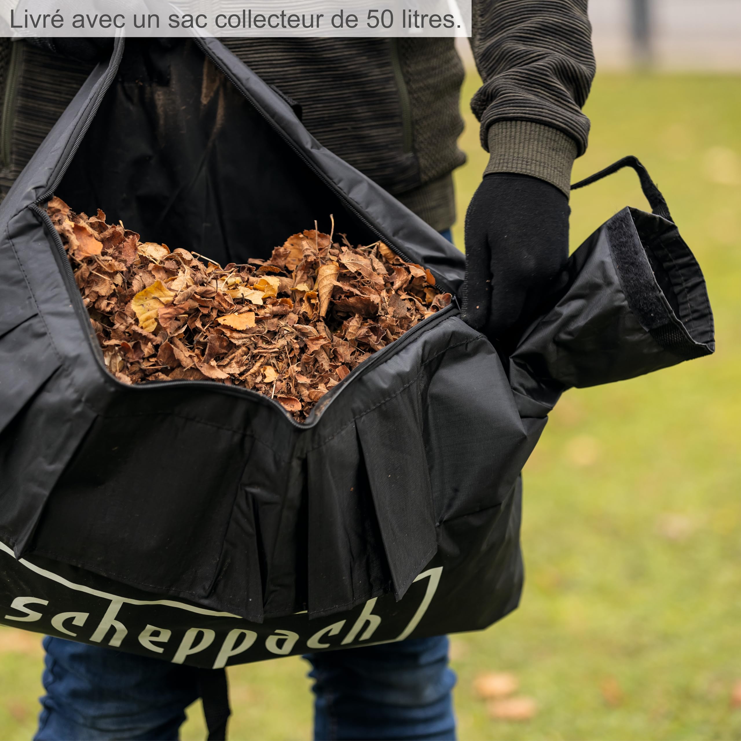Scheppach Souffleur - Aspirateur de Feuilles Thermique LBH3500P | 4en1 | Easy Start | Moteur 2T - 25,4cm³ & 1,2PS | Vitesse d'air 295 km/h | Volume de Flux d'air 790m³/h | Sac & Accessoires Inclus