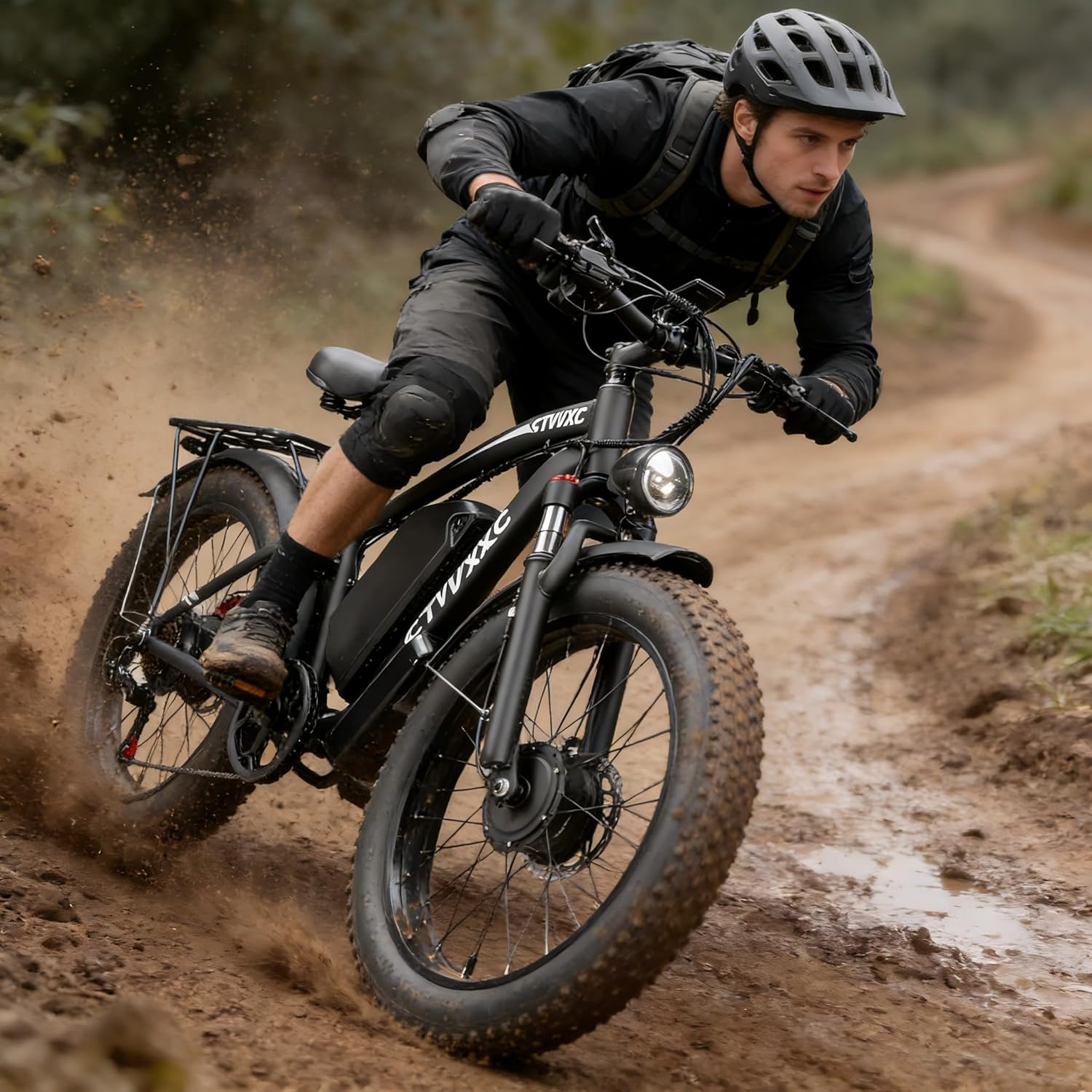 9000W Dual Motor Ebike for Adults Men 45MPH - Fast Electric Bike with 52V 34Ah Battery Up to 100 Miles,Lockable Suspension 24" Fat Tire Electric Bicycle for Off-Road Mountain Snow Commuter