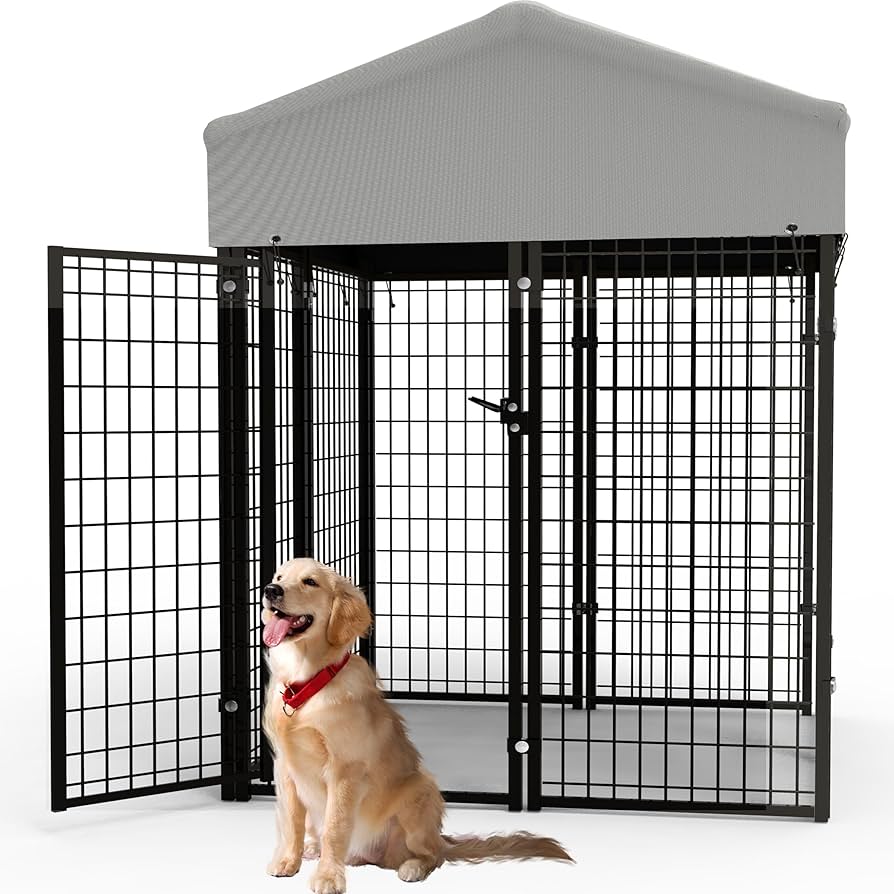 DOG TRIXIE 8 ft. x 4 ft. x 4.5 ft. Deluxe Welded Wire Dog Kennel
