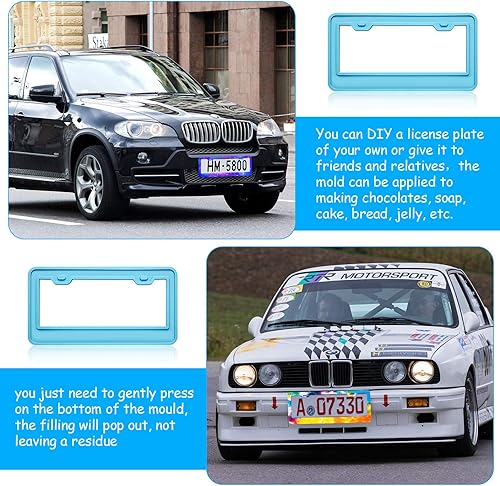 Miniatura 5 de Molde de silicona para marco de matrícula, molde de resina epoxi para manualidades hechas a mano (1, azul)