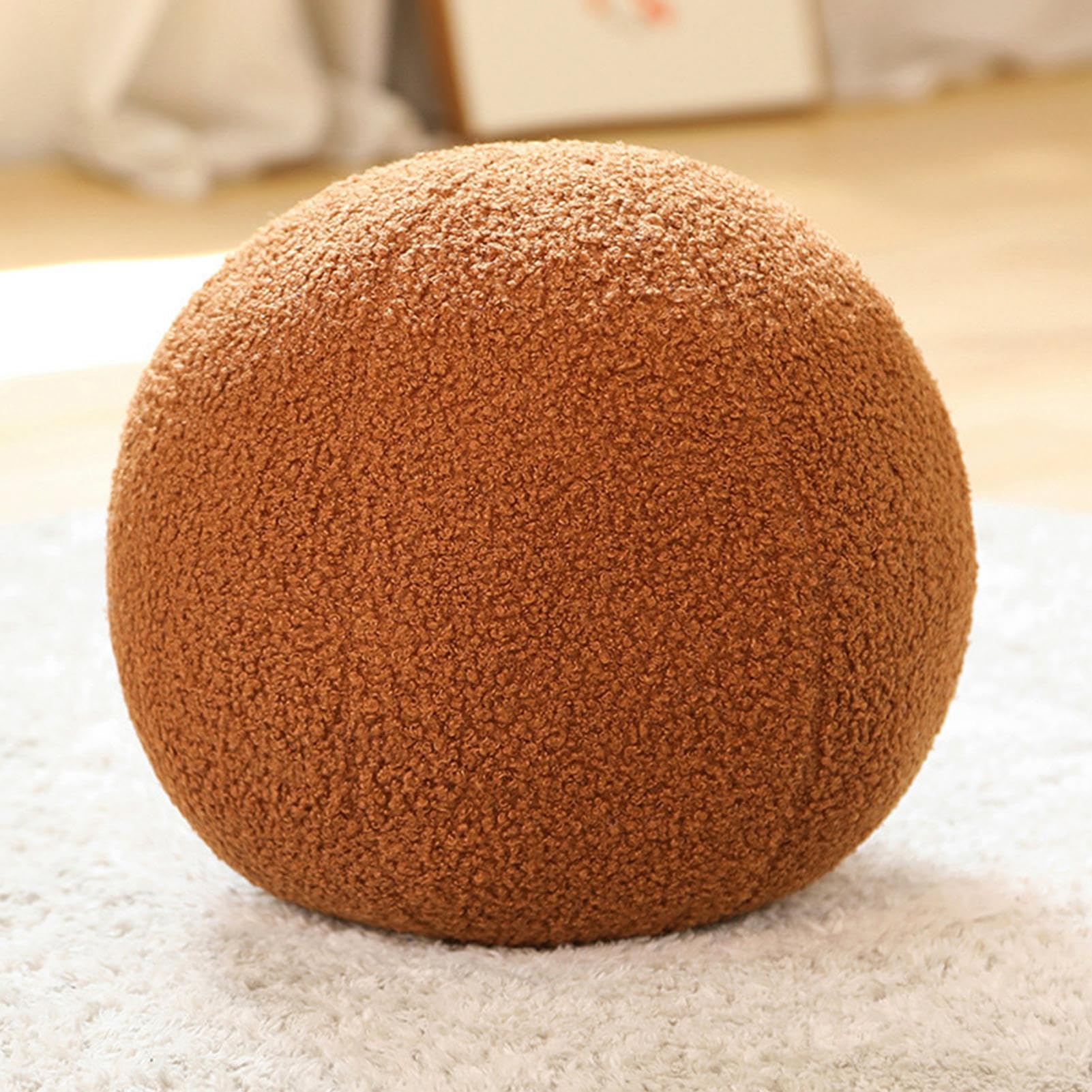 Cuscino Rotondo Forma Di Palla In Peluche 33cm, Morbido Cuscino Decorativo Per Divano, Letto E Cameretta