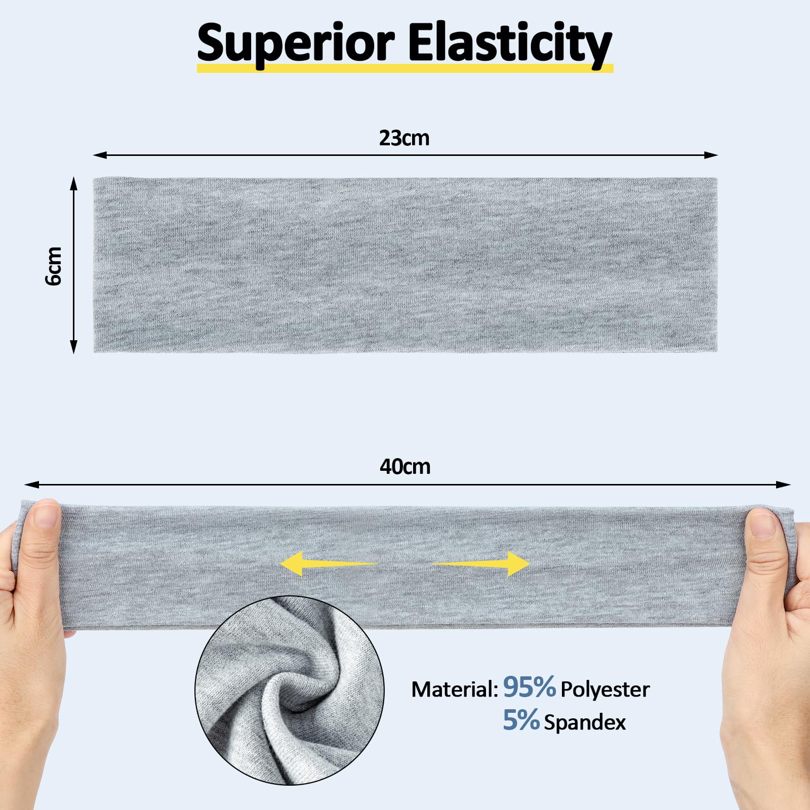 Diadema Mujer Antideslizante Tela Cinta Pelo Deporte Bandana Hombre Elástica Absorbente Sudor Headband Correr Yoga Gimnasio Negro Blanco Gris
