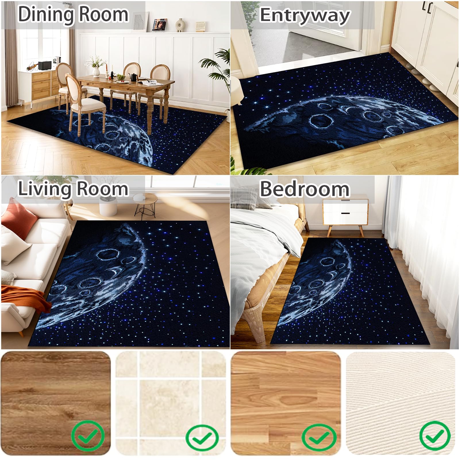 Alfombra Escritorio Suelo Antideslizante Protectora Suelo para Silla de Oficina, Alfombrilla para Silla para Suelos Duros Alfombra Silla Gaming Oficina Protectors Suelo Silla Ruedas 80 x 120 cm
