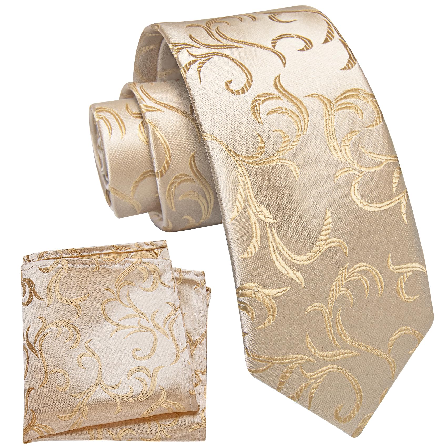 YourTies Boys Tie Silk Self Kids Necktie Pocket Square Set with Gift Box