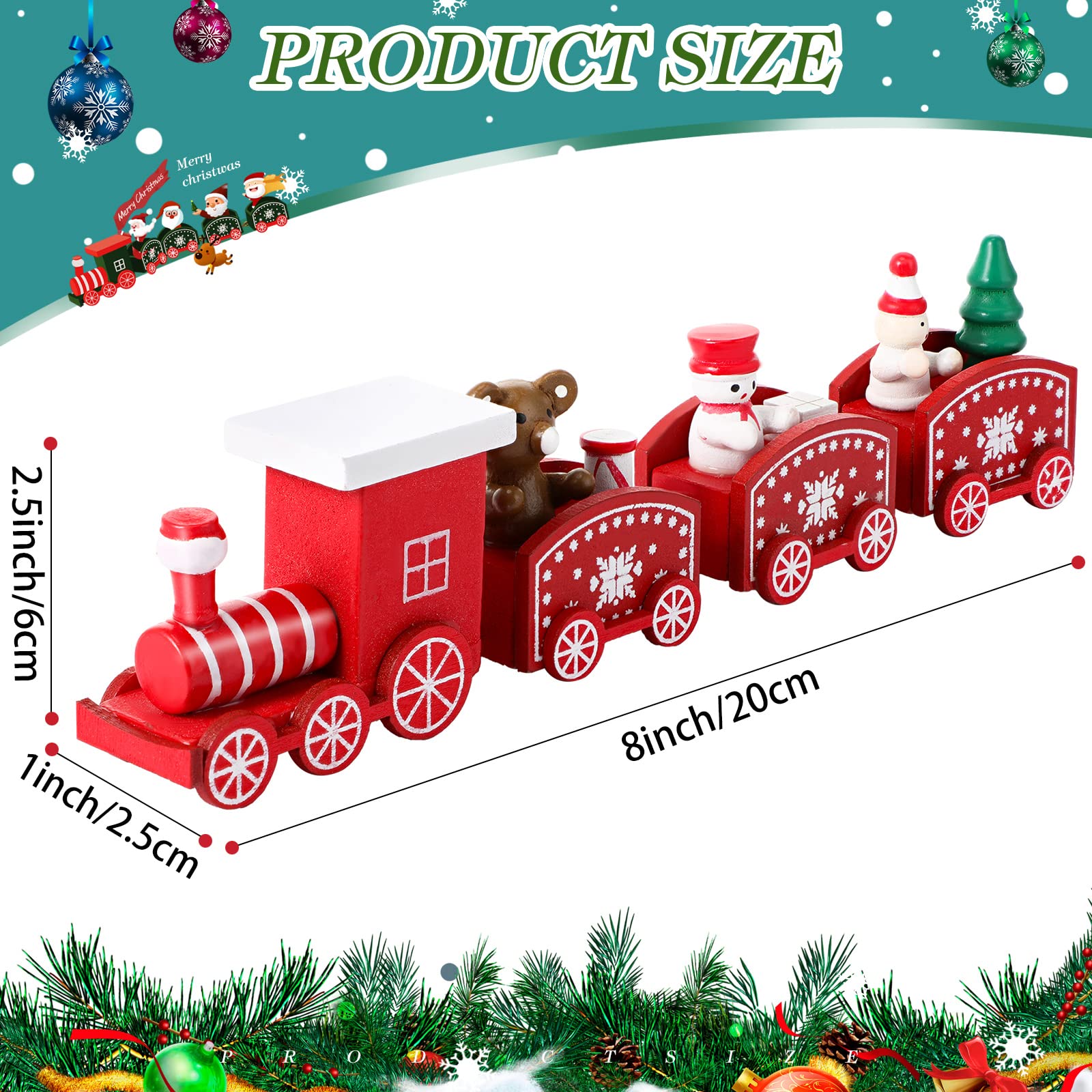 Amazon.com: Christmas Train Painted Wooden Christmas Decoration