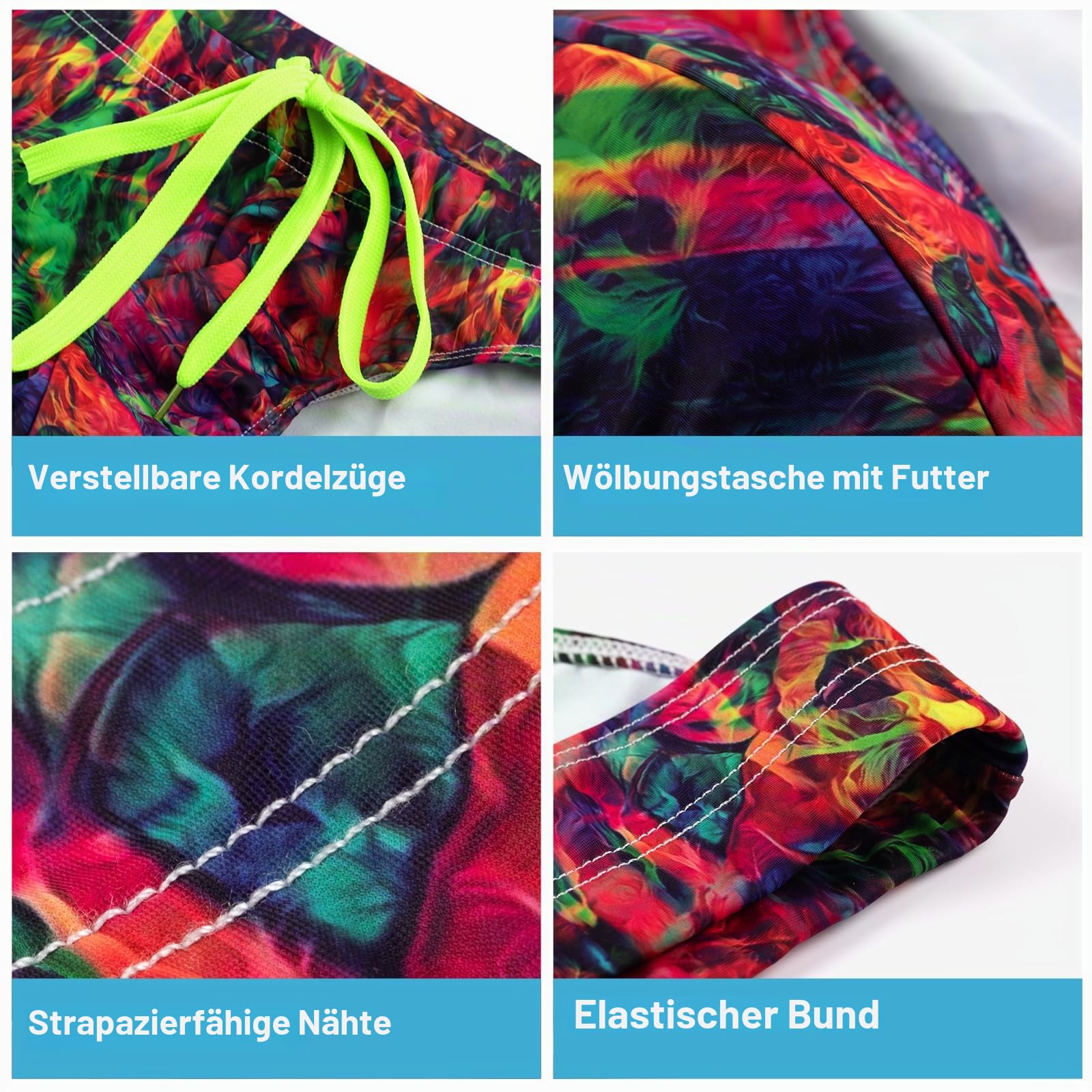 Casey Kevin Badeslip Herren Badehose Herren Kurz Slip mit Tunnelzug Schwimmhose Badebekleidung Schwimmen Kurze Schnelltrocknend Badeshorts