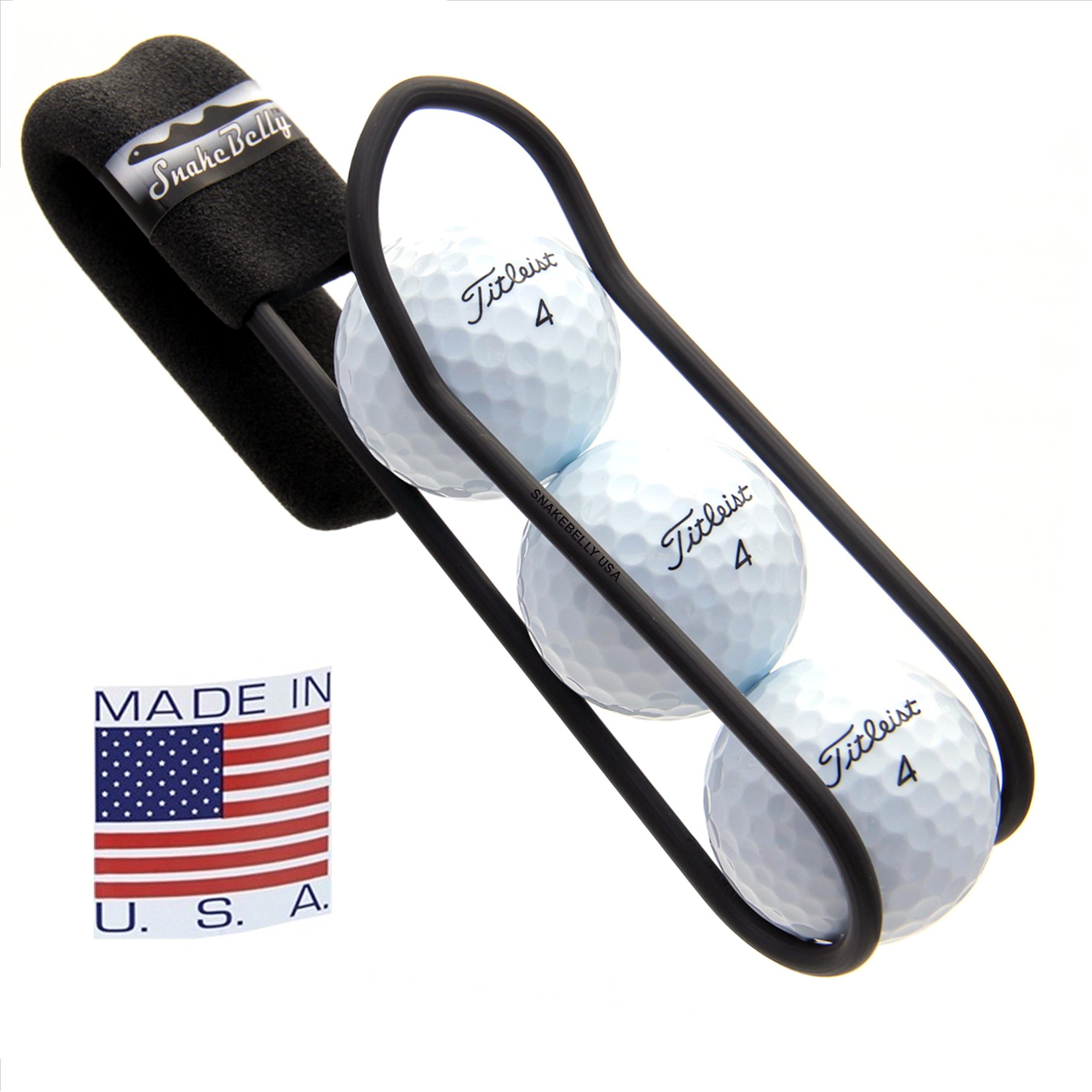 SnakeBelly Golf Ball Holder - Pro with Quick-Draw Release (Black)