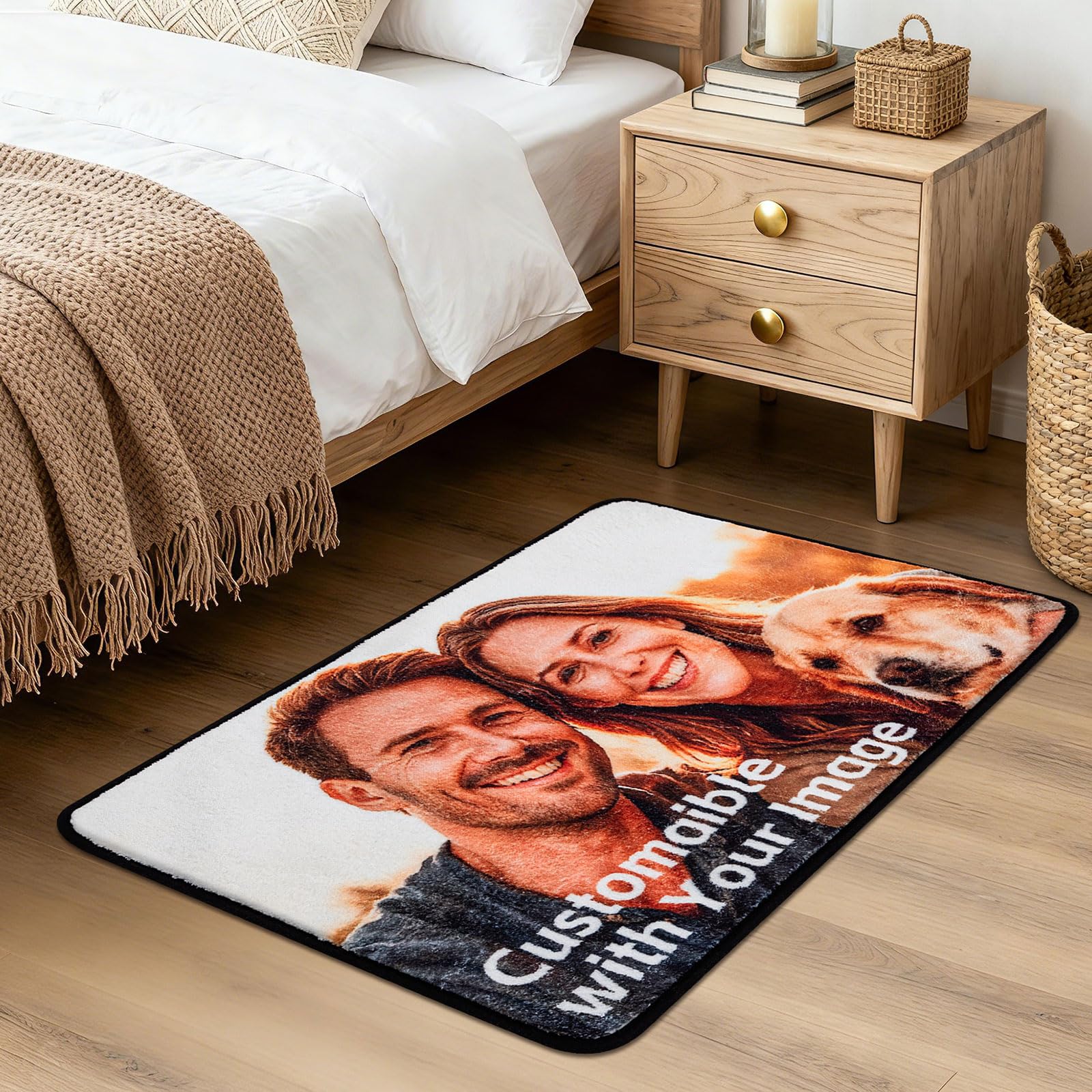 Cinknots Personalised Door Mat,Custom Doormat Indoor Outdoor,Non Slip Washable Rug,Housewarming Gift New Home Gift Unique Friend Present (PE, 50x75cm)