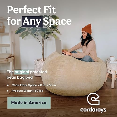 Miniatura 43 de CordaRoy's Puf de felpilla, silla convertible que se pliega de puf a cama, como se ve en Shark Tank, color carbón, tamaño Queen