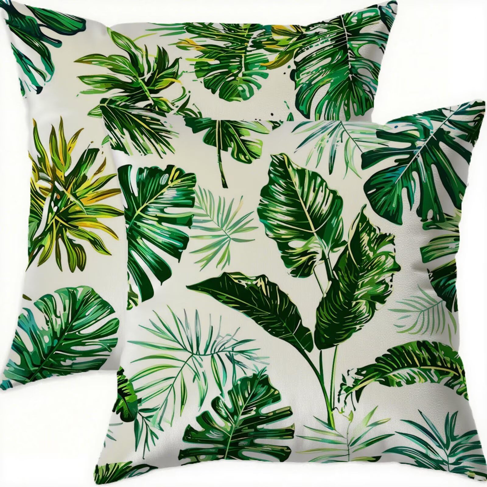 Housse coussin 60x60cm anti tache velours vert imperméable amovible