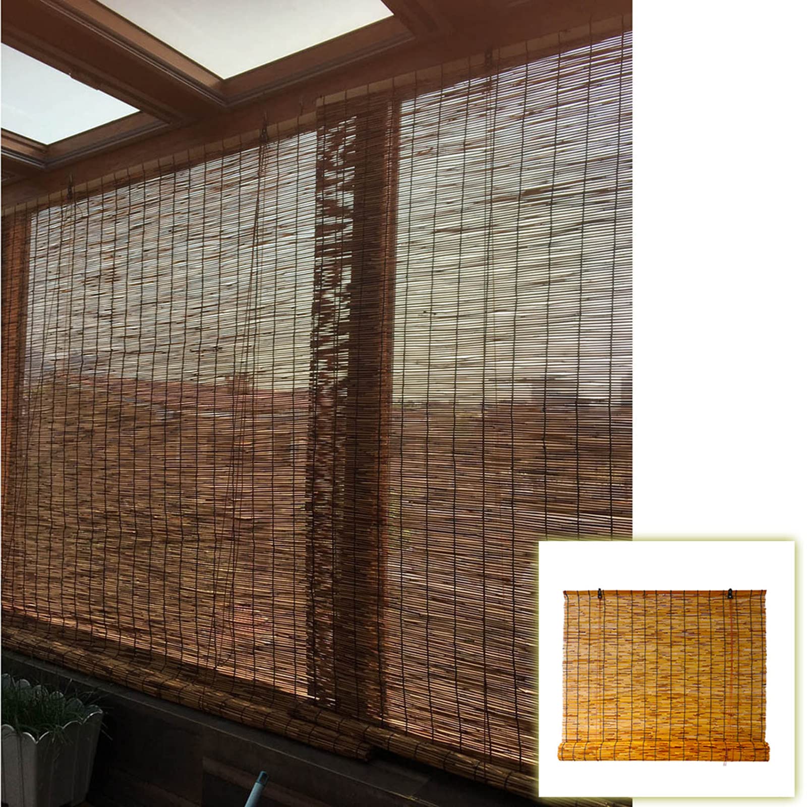 Rideaux en bambou tissés à la main pour pergola et véranda store d'ombrage en paille