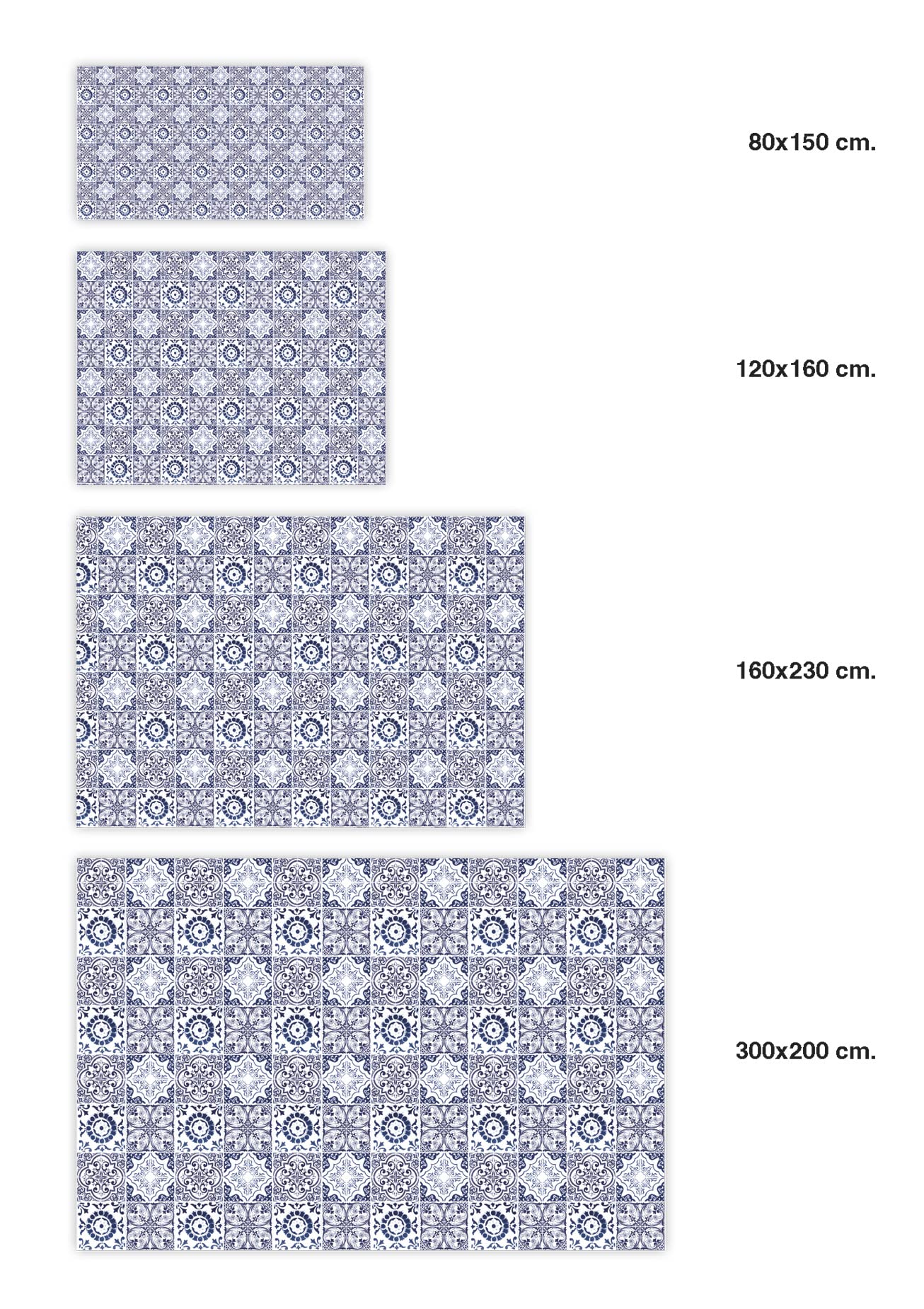 Panorama Alfombra Vinílica - Modelo Hidráulica Granada Azul 60x200 cm - Varios tamaños - Decoración Hogar, Cocina, Salón