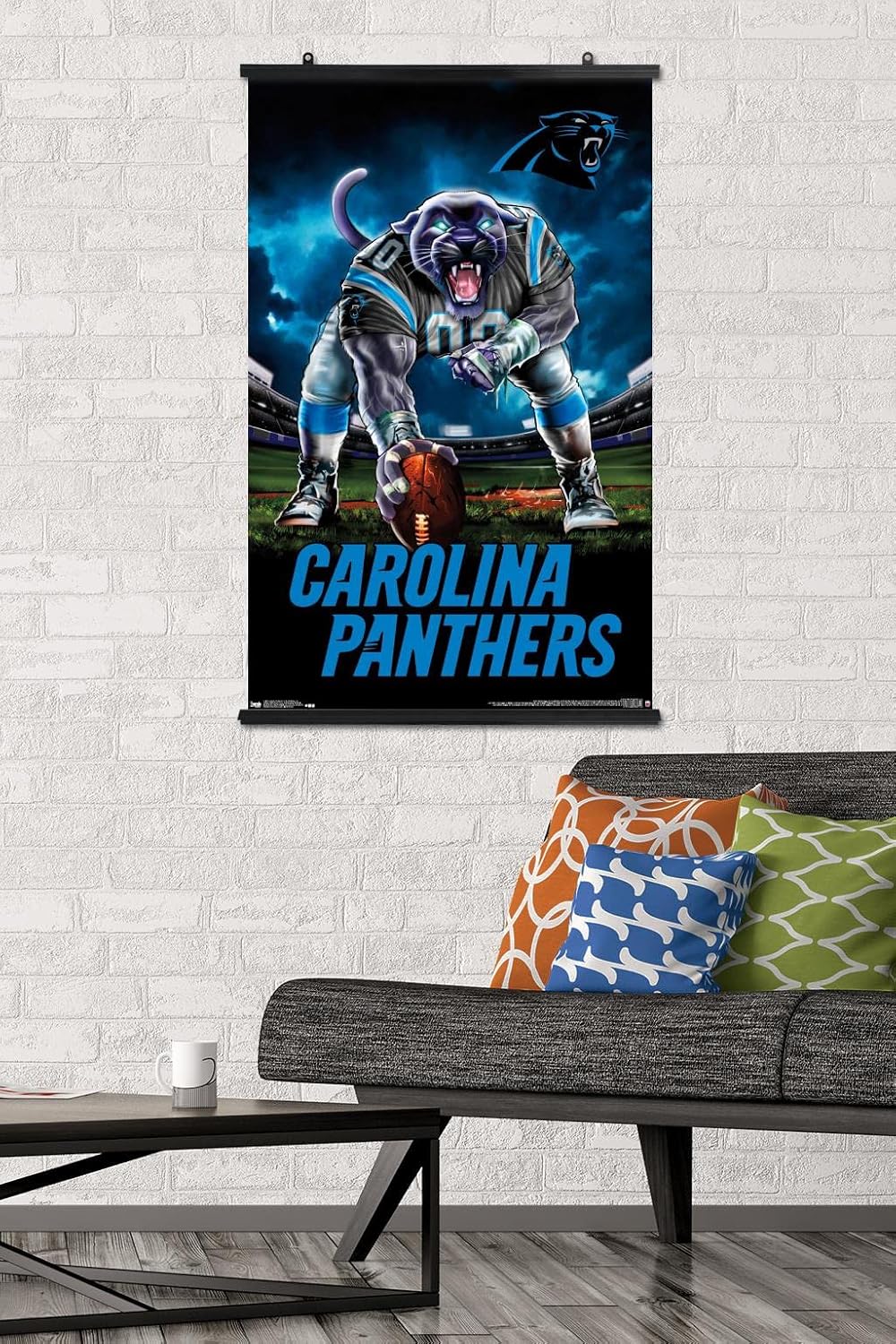 Trends International NFL Carolina Panthers - 3 Point Stance 19 Wall Poster, 22.375" x 34", Premium Poster & Clip Bundle