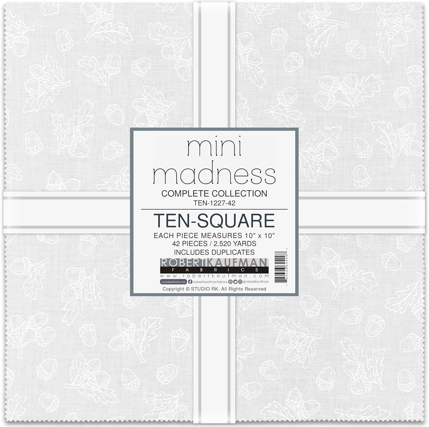 Robert Kaufman Blackout Ten Square Layer Cake – 42 Pre-Cut 10-Inch Fabric Squares, 100% Cotton