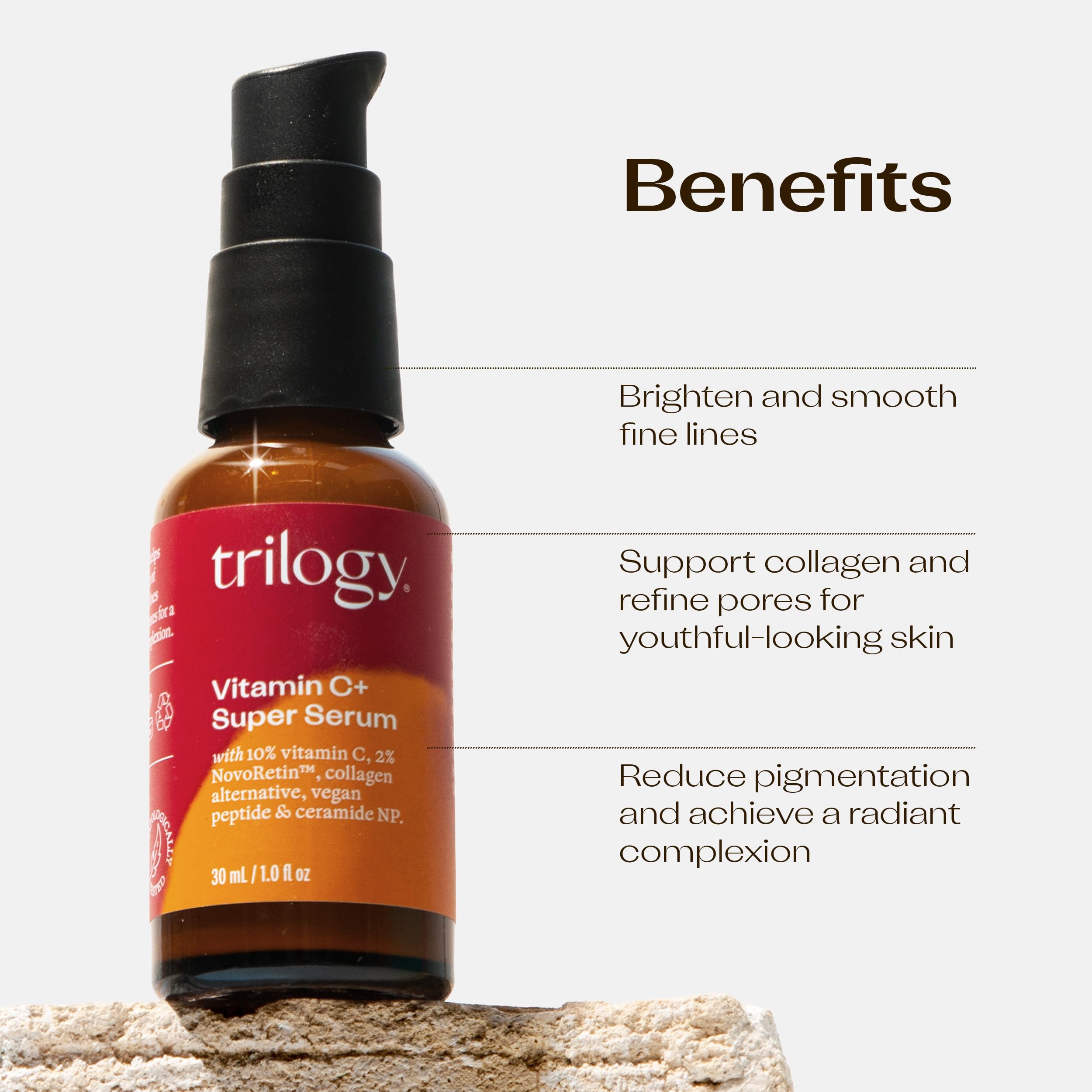 Trilogy Vitamina C+ Super Siero, Radiance & Anti-Aging Formula, 29,6 ml