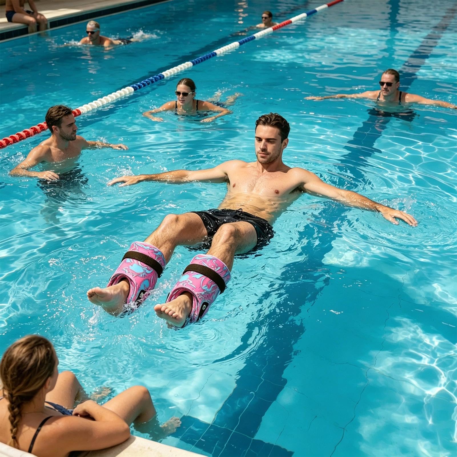 Wasser Knöchelgewichte für Schwimmbad-Training | Zweipackige Einstellbare Wassertrainingsgeräte,Wasseraktivität Knöchelgewichte - Für Fitnessstudio Spa Badewanne Sport