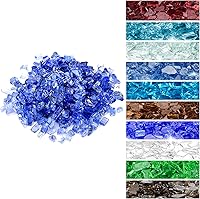 Vista 15 de Onlyfire Vidrio de fuego de 10 libras para hoguera de gas propano, rocas de vidrio de 1/2 pulgada de alto brillo para mesa de hoguera, azul