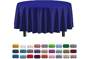Exquisite Navy Blue 84-inch Plastic Tablecloths (Pack of 12)