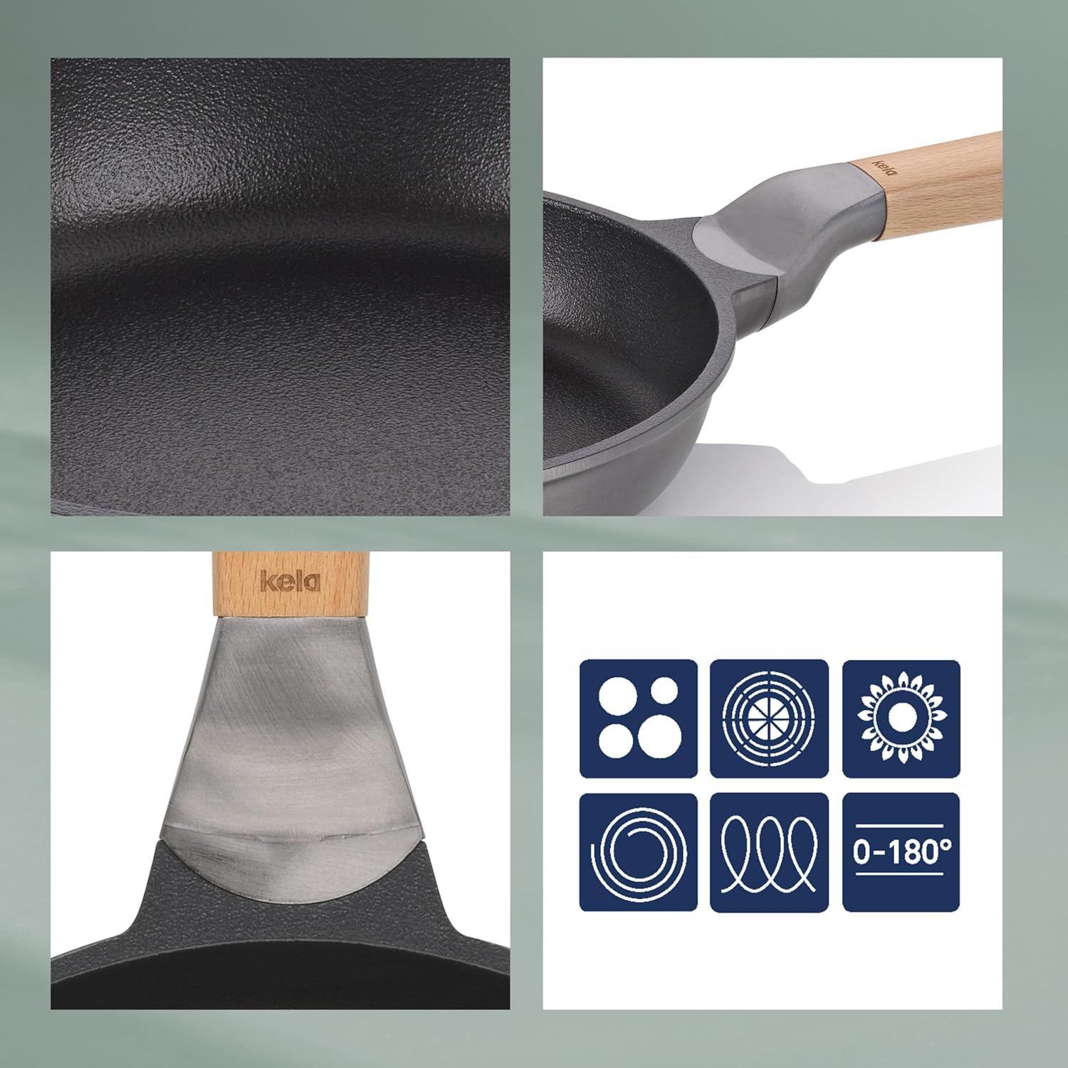 Kela Vitana 10085-CN Frying Pan, Diameter 11.0 inches (28 cm)