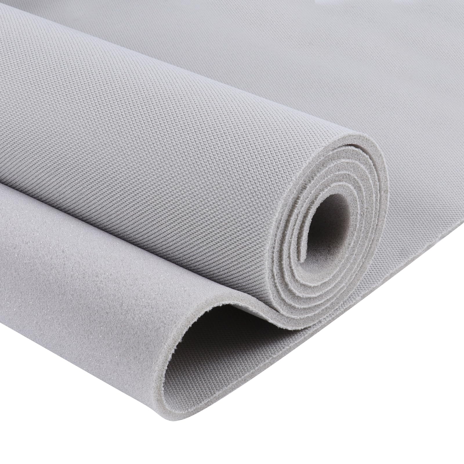 Headliner Fabric Mesh Type 60" W×76" L with Foam Backing Headliner Material Car Roof Upholstery Fabric for Automotive Truck RV Boat Home Replacement DIY, Light Gray
