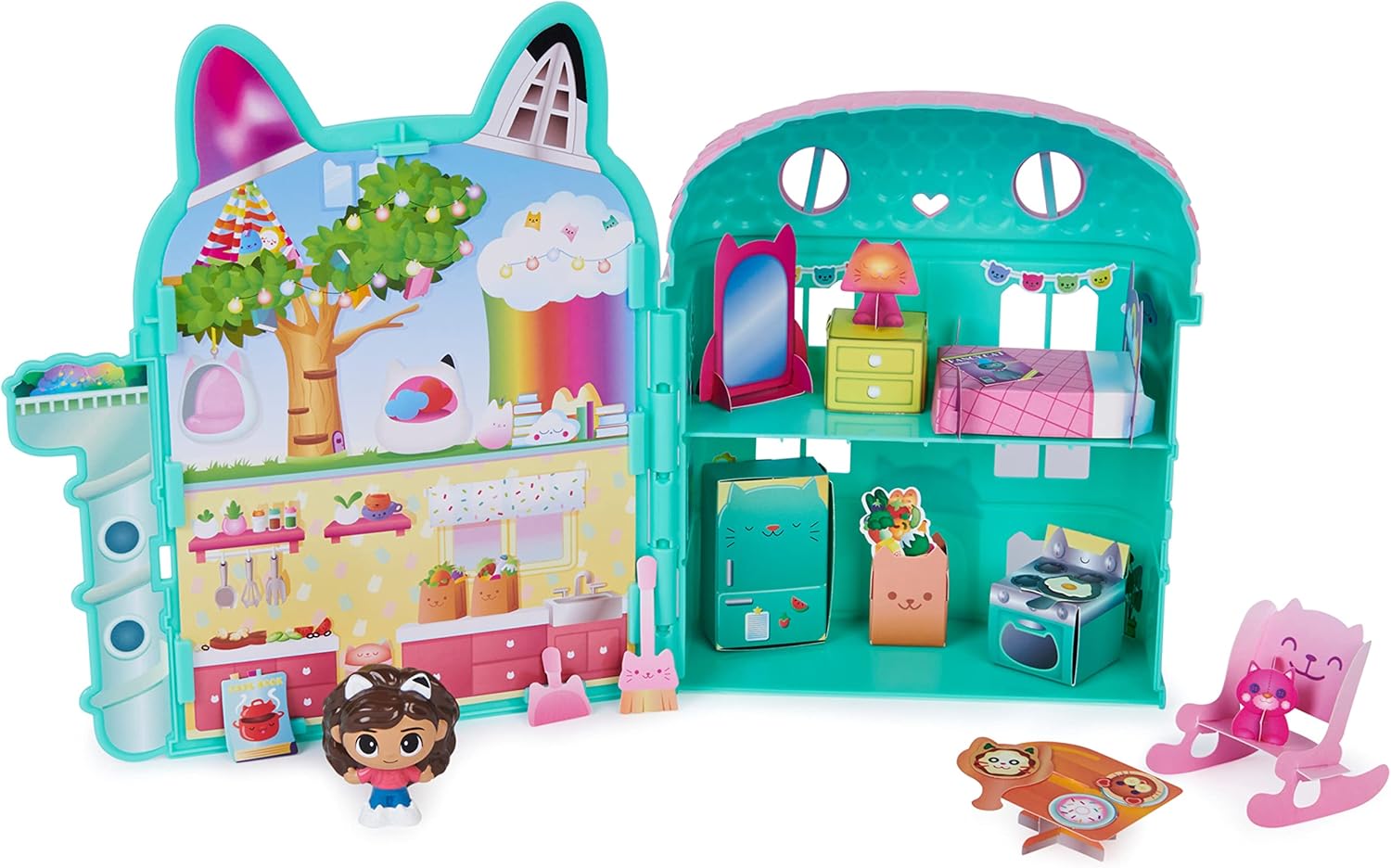 Gabby’s Dollhouse, Mini Dollhouse Playset with Gabby Girl Toy Figure