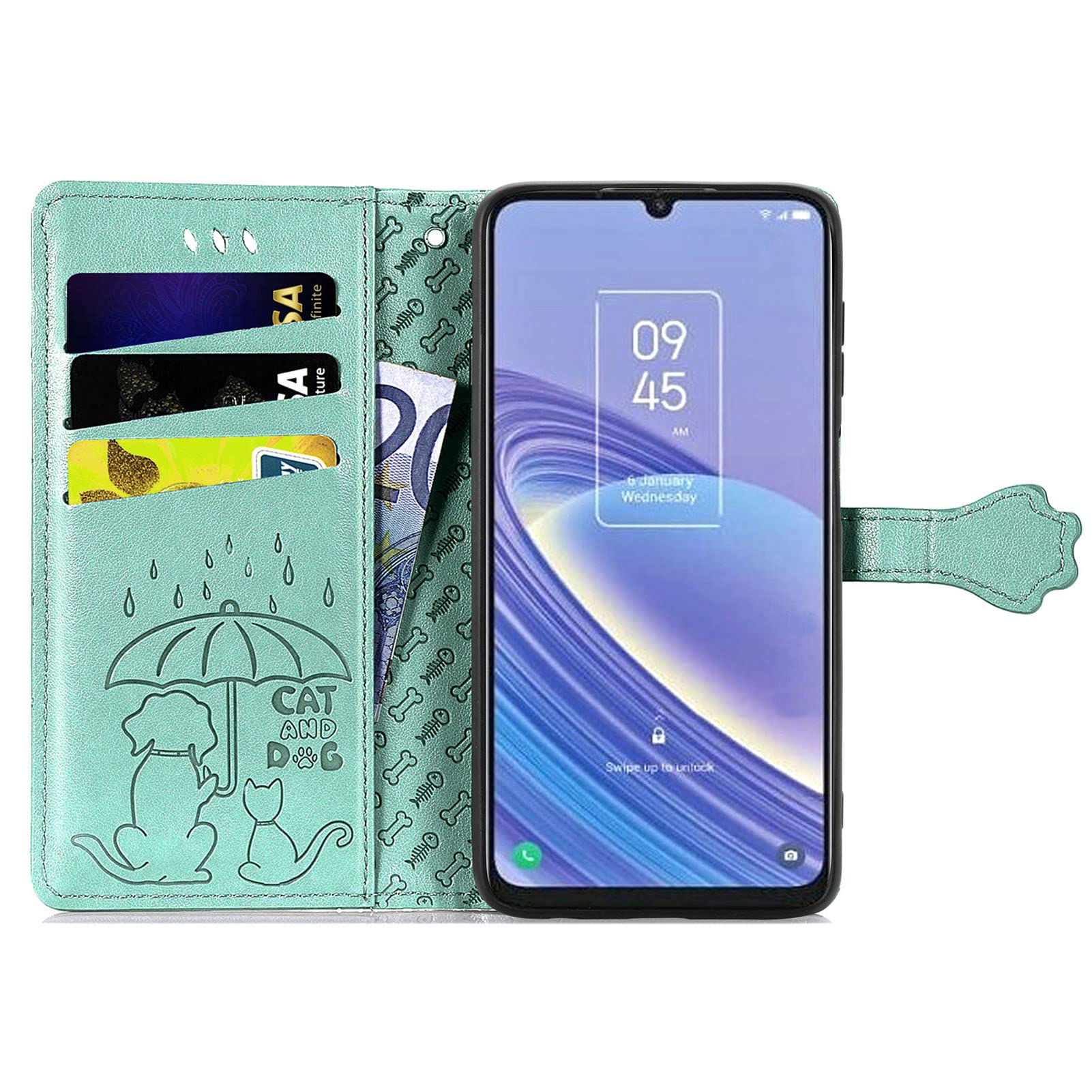SEAHAI Custodia In Pelle Per TCL 40SE, Portafoglio Con Slot Per Carte E Supporto Magnetico - Cover Flip Marrone
