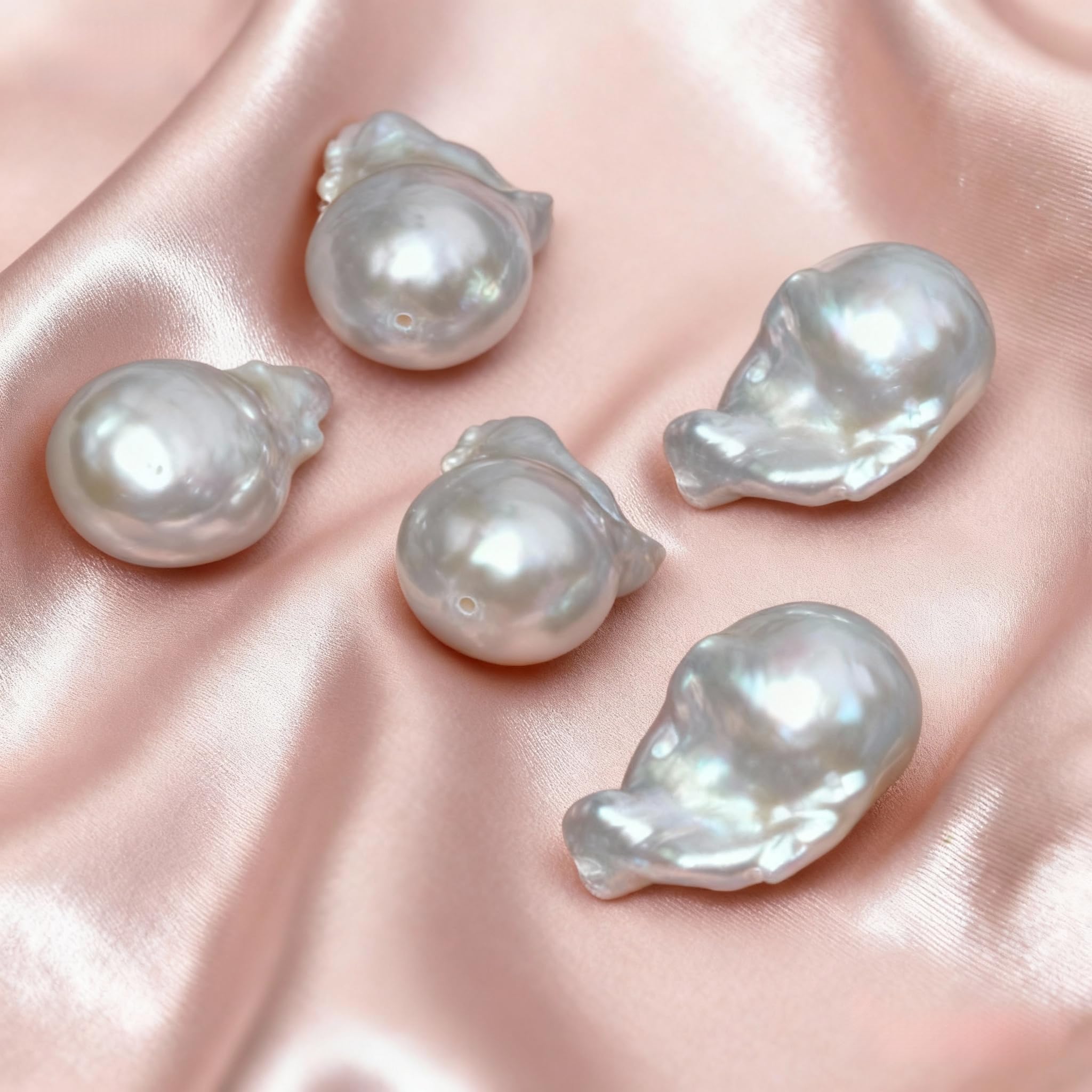 5pcs 14-25mm Irregular Baroque Pearl Beads, Natural Freshwater Pearls for Statement Necklaces, DIY Jewelry Making