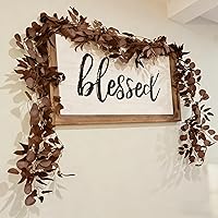 Vista 6 de CQURE 12 Pack 84Ft Eucalyptus Garland,Artificial Eucalyptus Willow Leaves Table Greenery Garland Wreath Vines for Wedding Party Table Fireplace