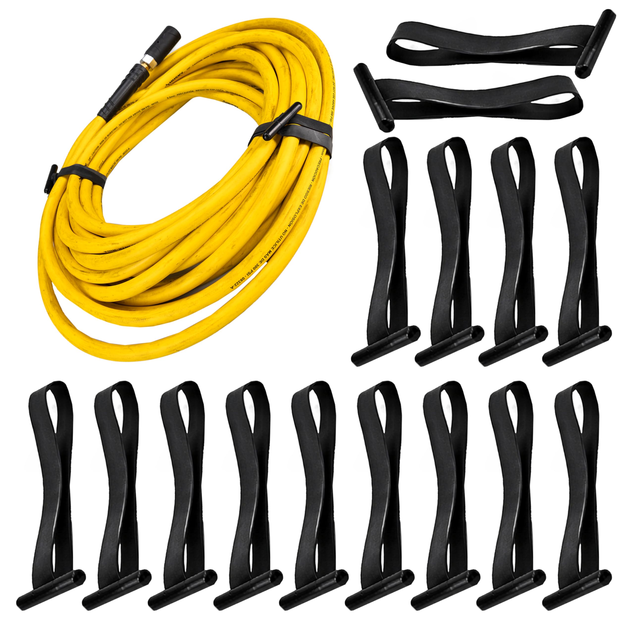 Reusable Zip Ties 4", 15-Pack - USA-Made Heavy-Duty Industrial Stretchable Fasteners - All-Weather Material, UV &amp; Ozone Resistance - Wire Straps to Store Equipment &amp; Declutter Garage by IDL Packaging