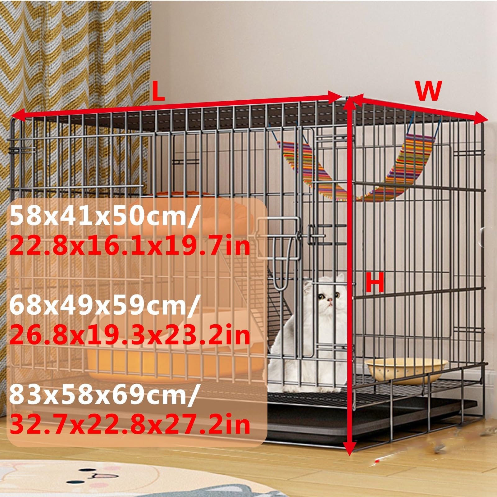Gabbia per Gatti Interno Grande Spazio Libero Ambiente di Vita Multi-Livello Recinzione per Gatti in Filo Metallico Confortevole Gabbia per Cani Gabbia per porcellini d'India Recinzione per