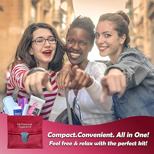 Miniatura 4 de Kit menstrual todo en uno estilo rosa claro, paquete de 60 unidades  Comodidad sobre la marcha  Paquete de kit de período para viajes, adolescentes