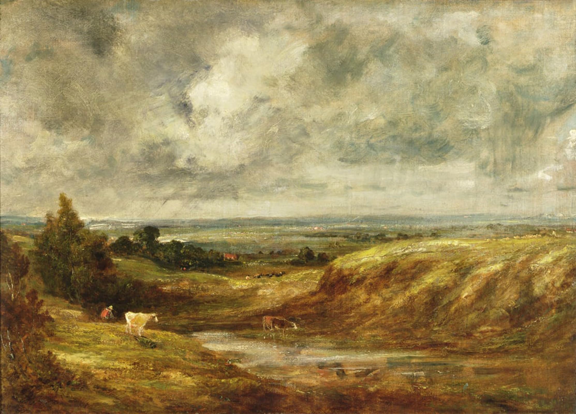 RZHRHJES Retro Picture Portrait Oil Painting Modern Wall Artwork Hampstead Heath by John Constable Canvas Poster for Home Decor 60x90cm