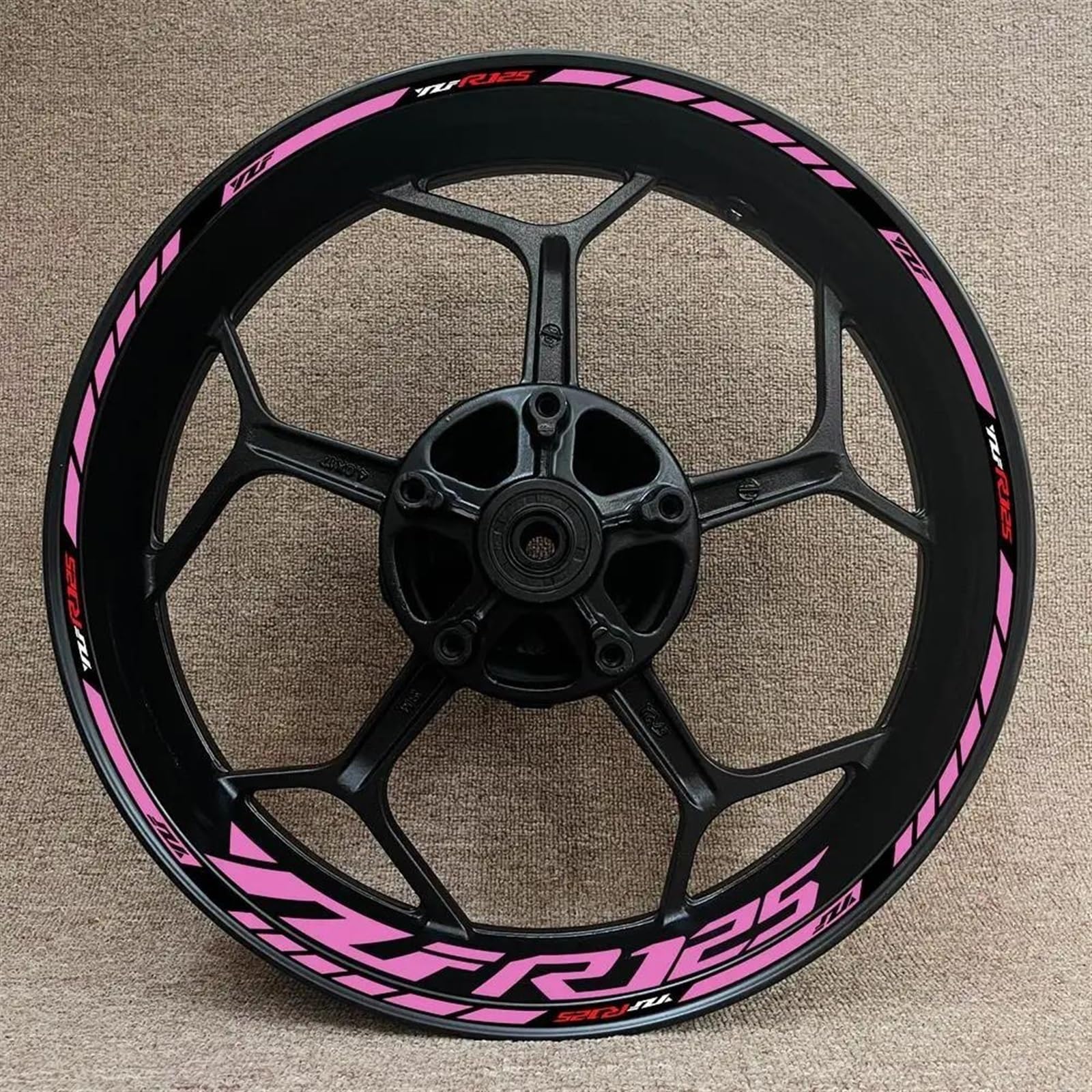 Stickers 1 Set of Motorcycle Wheel Stickers Stripes Reflective Rim for YZF R125 YZFR125(Style 7)