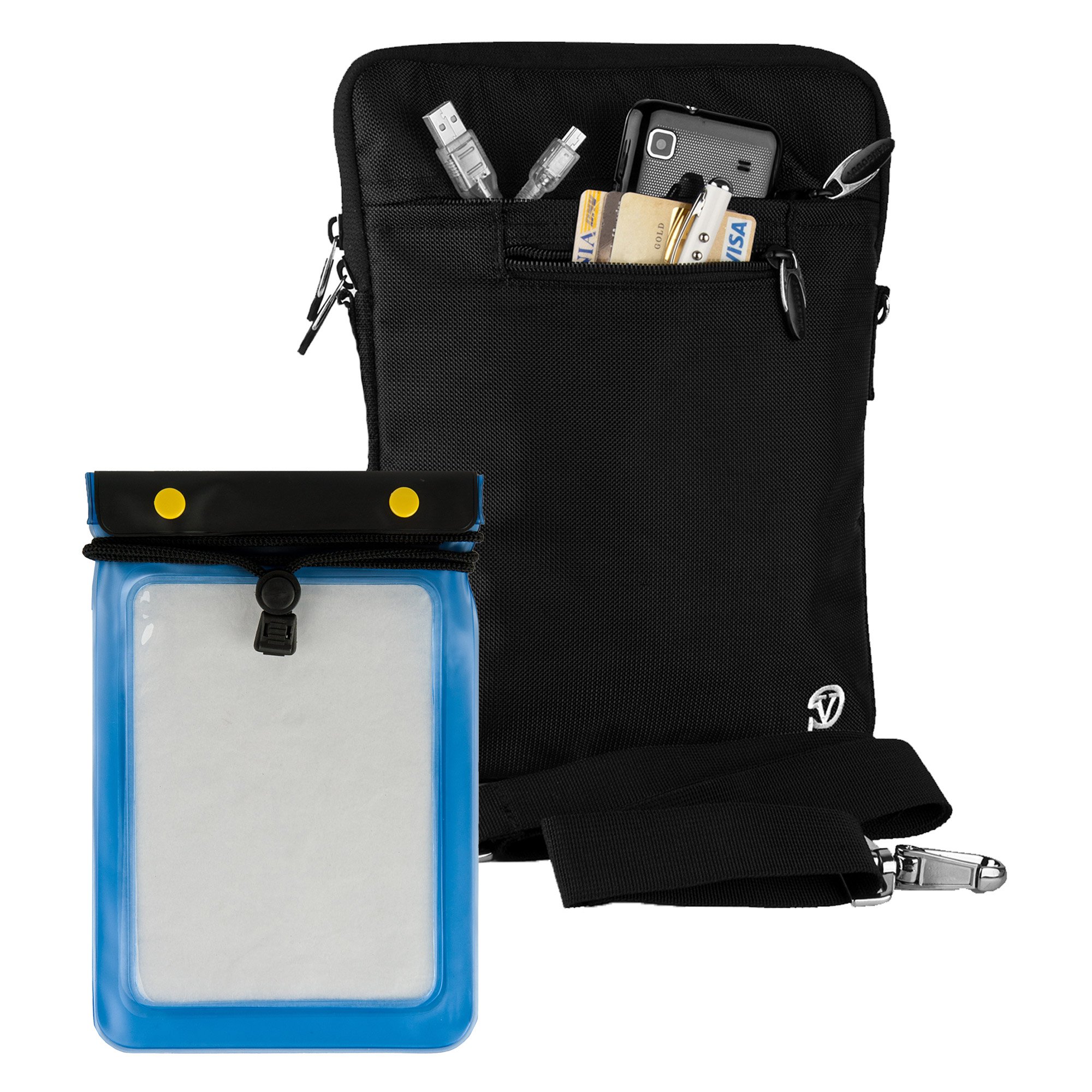 Quality Modern Messenger Style, Black Vangoddy Select 10 Inch Hydei Clutch Sleeve Cover for All Models of the Asus Transformer Pad infinity TF700T 10.1 Inch Tablet + Waterproof Tablet Bag Case fits 8 - 10 inch Tablets
