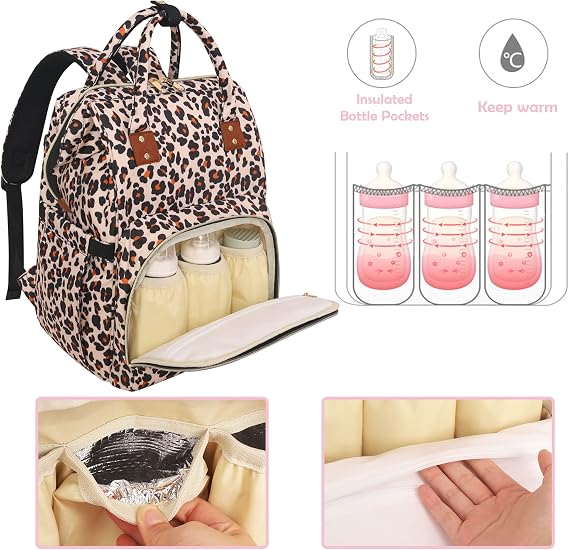 Femuar Diaper Bag Backpack Multifunction Maternity Diaper Bag for Baby Girls & Boys Large Capacity Travel Nappy Bags