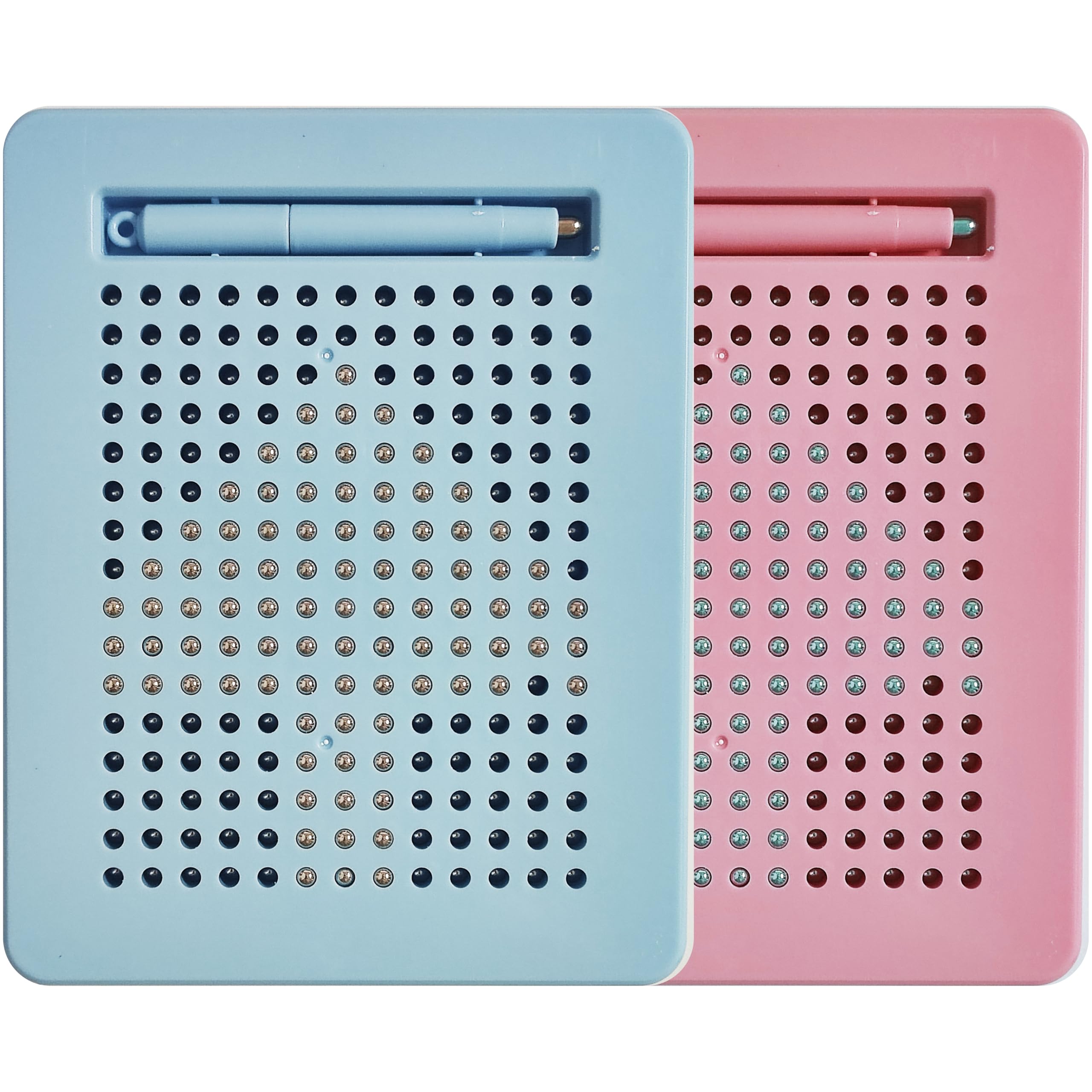 LUSTERMOON 2 Pcs Magnetic Drawing Board for Kids with Magnet Stylus Pen and Beads, Toddler Doodle & Sketch Toys for Girls & Boys, Stress Relief Toy, Educational & Fun for Toddlers (Pink)
