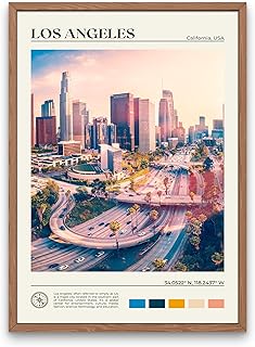 StudioUBILA Los Angeles Wall Art Poster, Decorative Cityscape Landscape Art Prints, Home Decor Wall Art Print for Bedroom Living Room Kitchen Decorations, Unframed