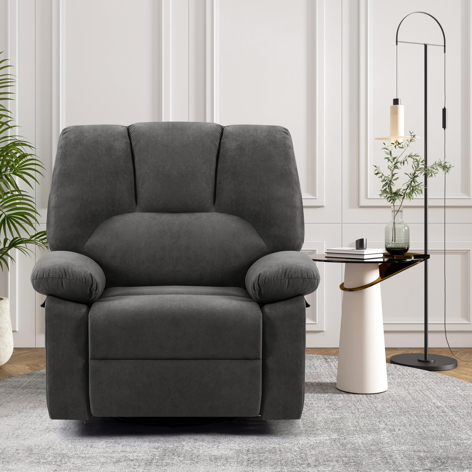 Relaxsessel mit Liegefunktion, TV-Sessel mit Seitengriff, 150 kg (Dunkelgrau)