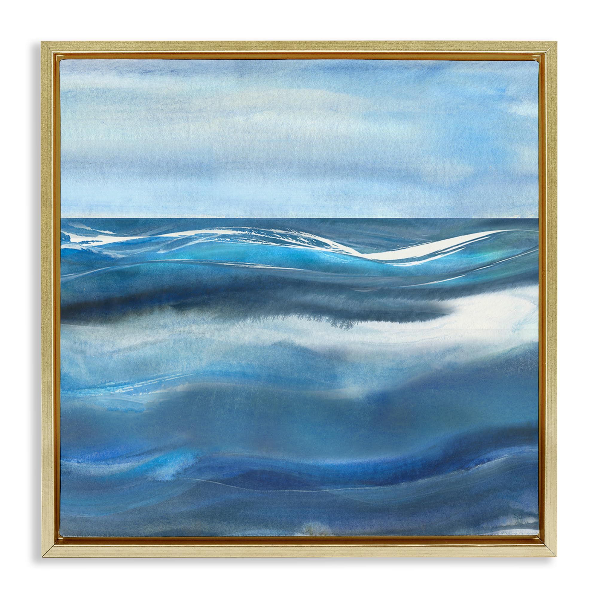 'Calm Expanse of Ocean Waves'| Floating Frame Canvas Art