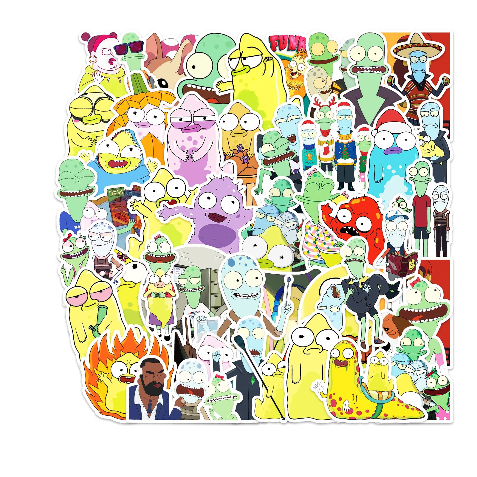 Jusongkwcp Multicolored Solars Opposites Stickers, 50 Pcs Solars Opposites Pupa Figure Vinyl Waterproof Diy Sticker Decals For Party, Water Bottle Scrapbook Laptop Skateboard Computer For Teens Students