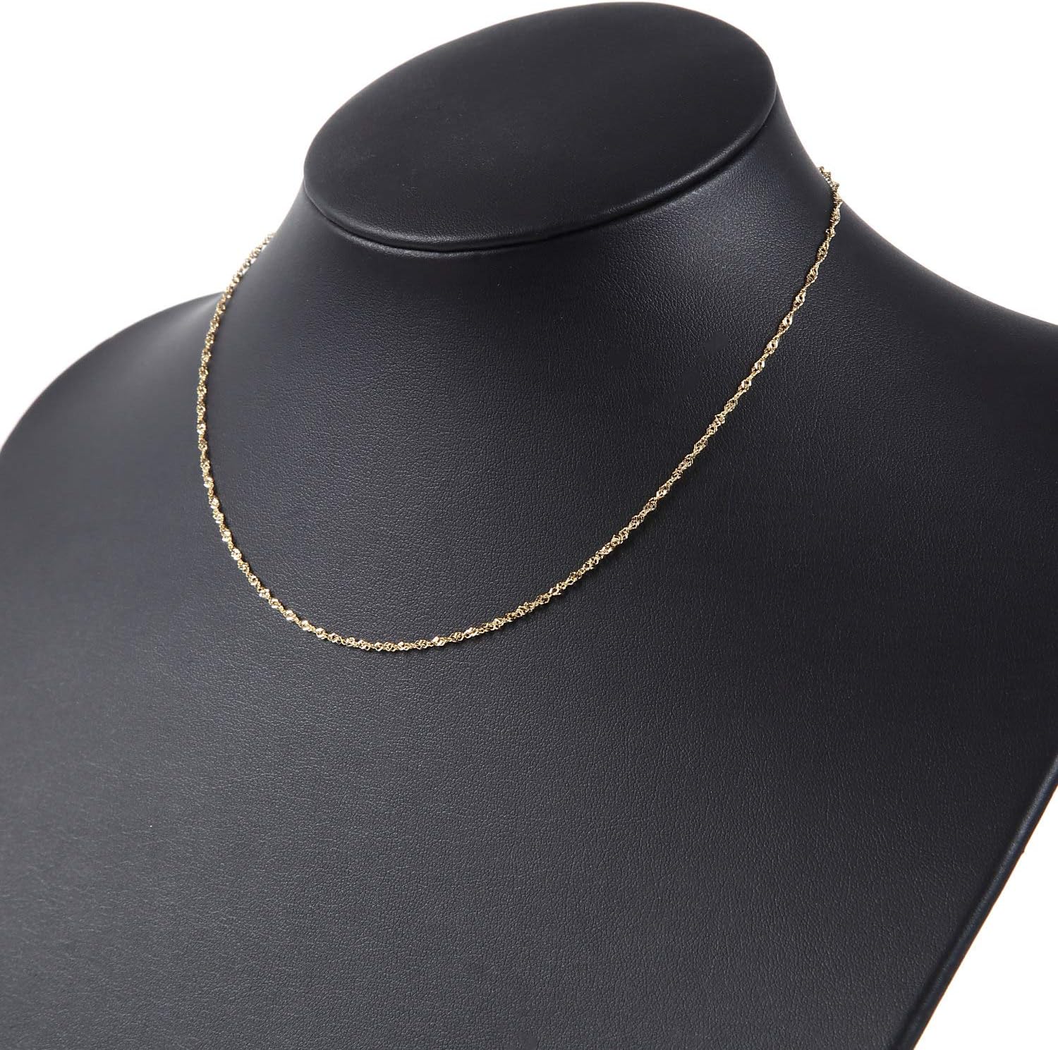 [フェアリーカレット] 18金ネックレス K18 スクリューチェーン 45cm (幅1.4mm 約2g)