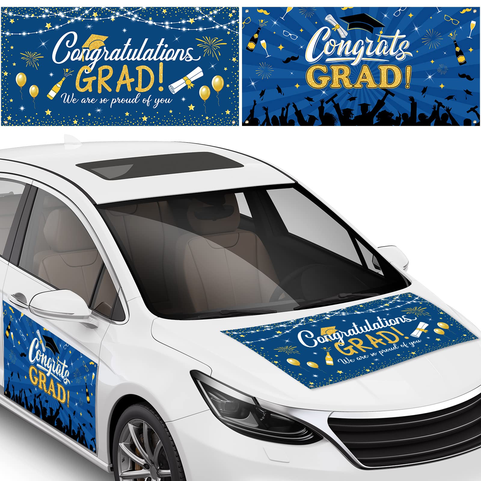 Buy 2 Pcs 2023 Graduation Car Decorations Graduation Parade Car Banner