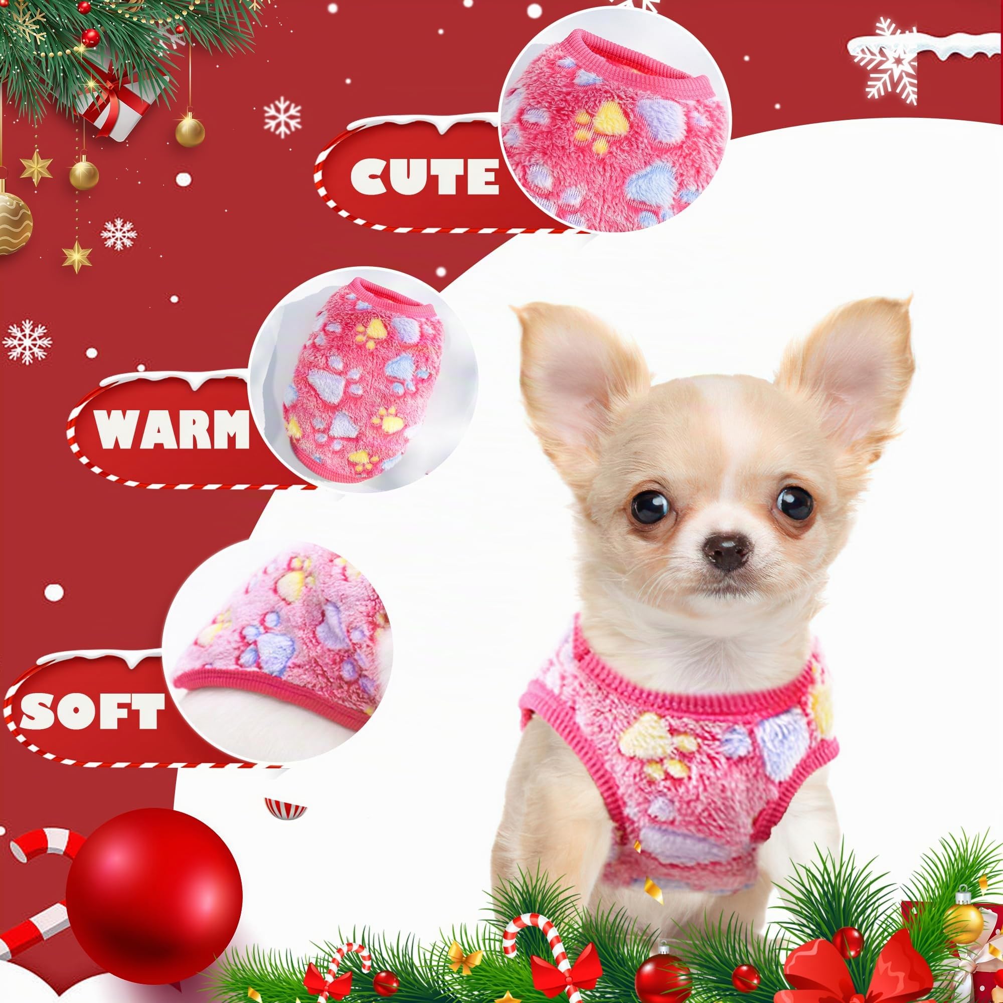 2 Sudaderas de Forro Polar para Perro, Talla XXS, Chihuahua, para Invierno, Talla XS, Perro Salchicha