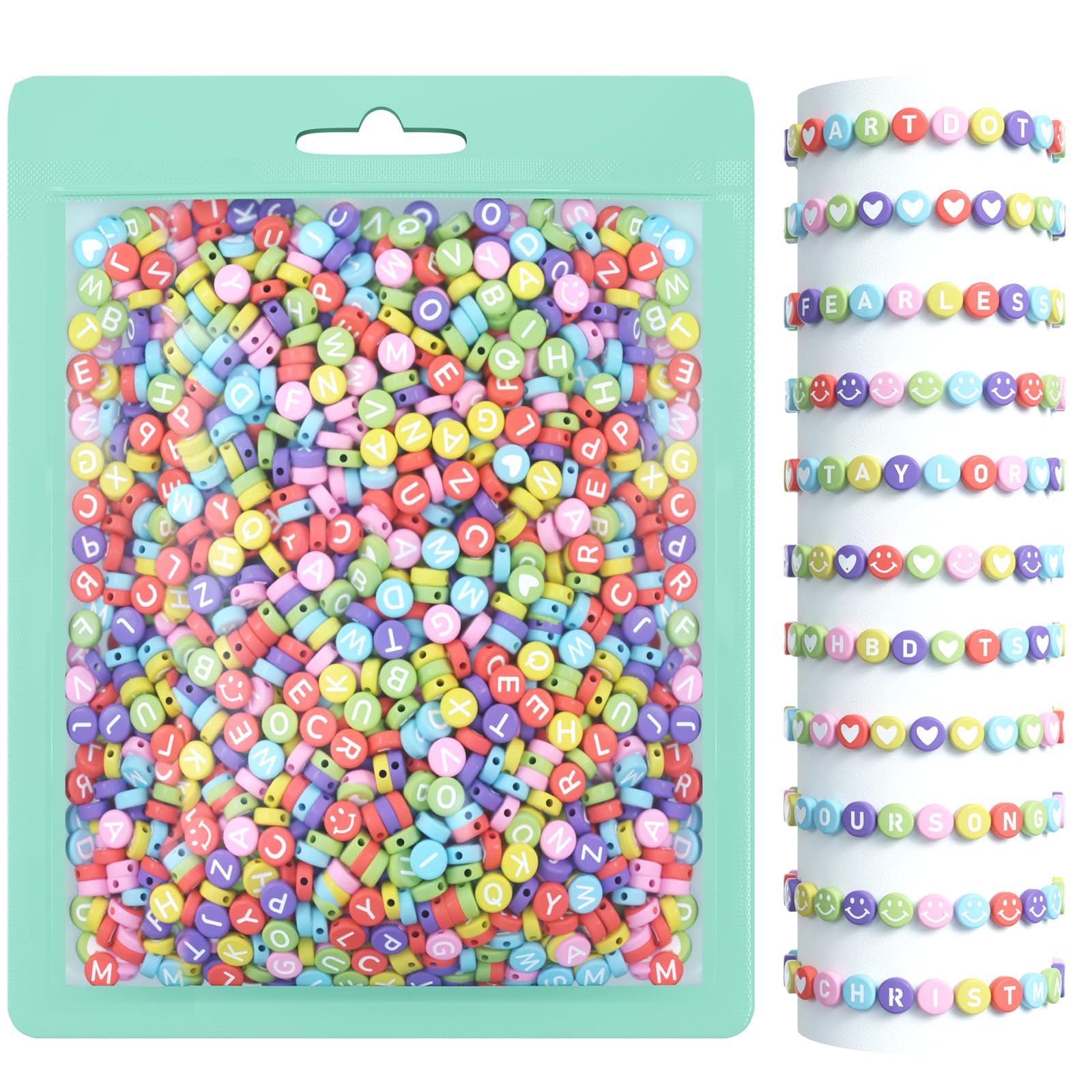 Letter Beads for Bracelets - 800 Piece Set -14 Letter Beads for Bracelets - 800 Piece Set -14