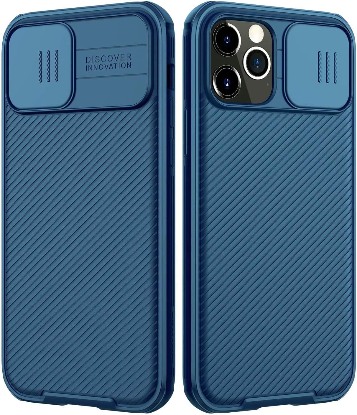 Nillkin Compatible with iPhone 12 Pro Max Case with Slide Camera Cover Slim Stylish Anti-Slip Scratchproof Protective Case for iPhone 12 Pro Max 6.7" 2020 - Blue