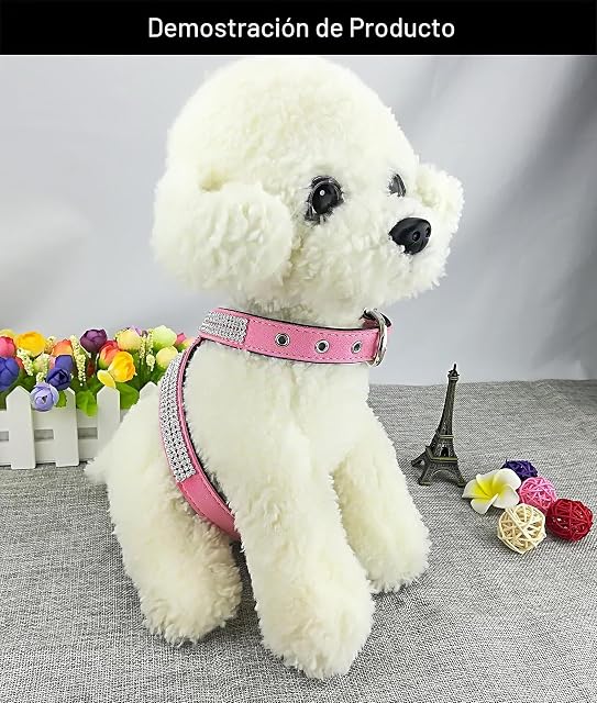 Foto 3 de 7 de Newtensina Moda Perro arnes con Diamantes Linda Mujer Bling Pequeña Perro arnes
