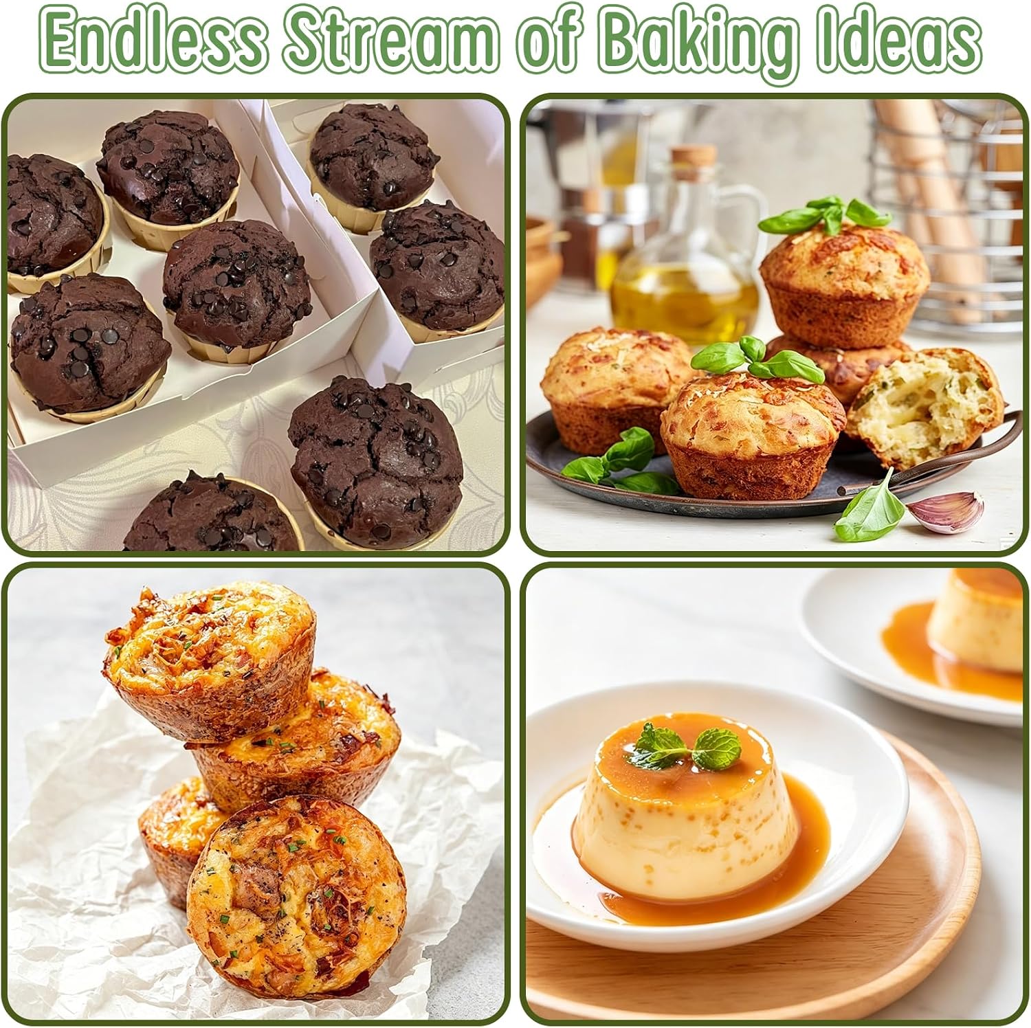 2 Pack Silicone Muffin Pan, 12-Cup Nonstick Muffin Tray | Metal Reinforced Frame for Stable Handling, BPA-free & 2.8 Inch Silicone Cupcake Pan for Egg Bites and Homemade Muffins