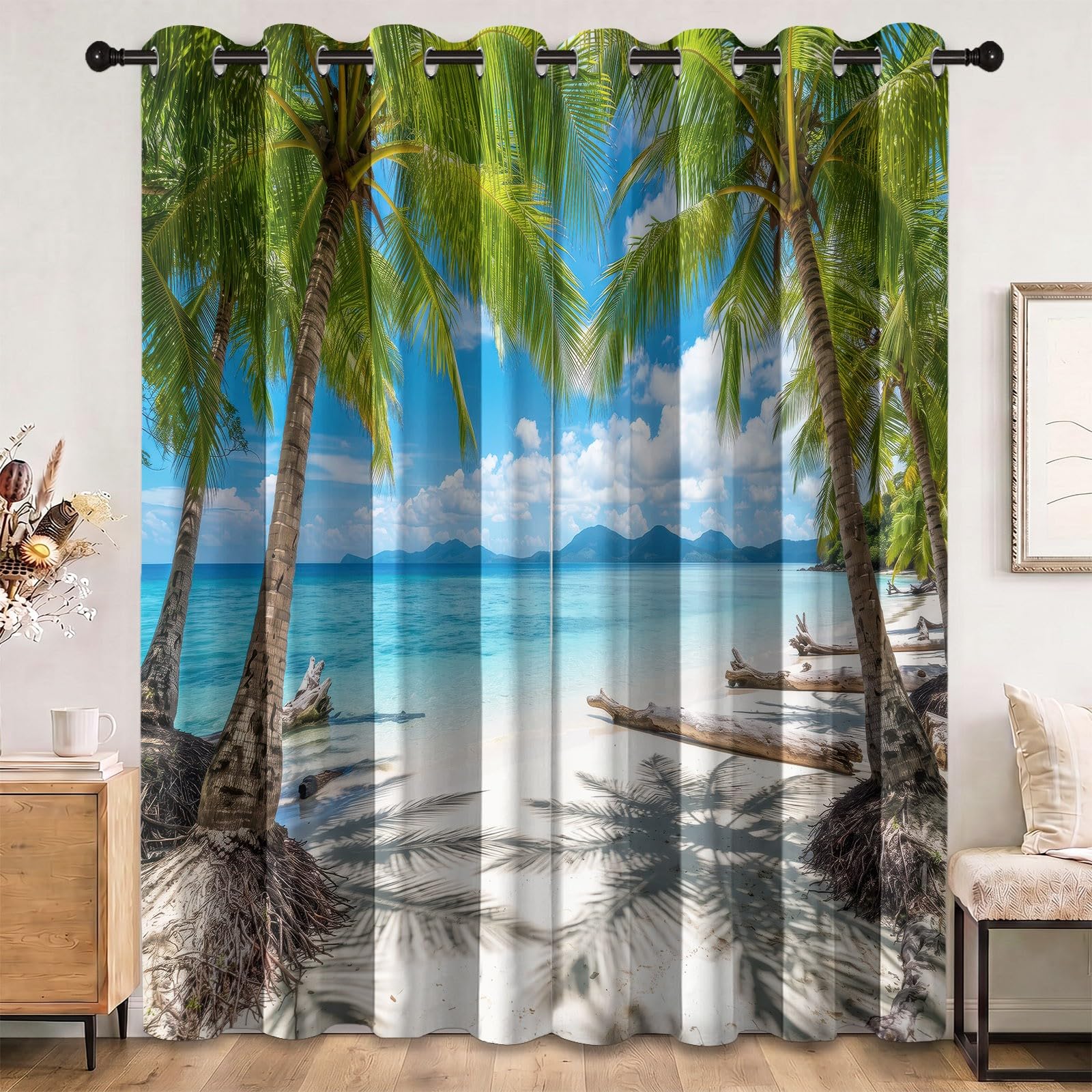 Ocean krajobraz zasłony zaciemniające na przelotkach 117 x 137 cm, 2 panele