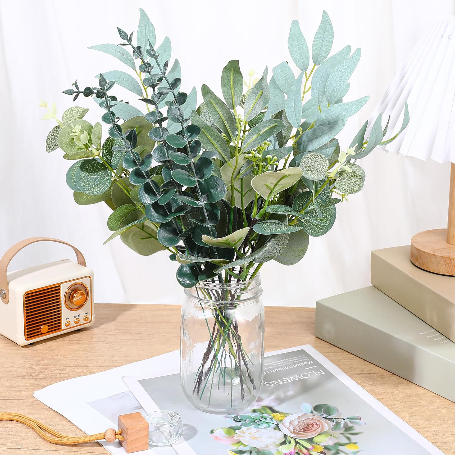 100pcs Artificial Mixed Eucalyptus Stems Leaveas Bulk, 4Kinds Fake Grennery Silver Dollar Eucalyptus Leaves Picks,Faux Greenry Stems Sprays for DIY Bouquets Floral Arrangement Home Decor - Image 6