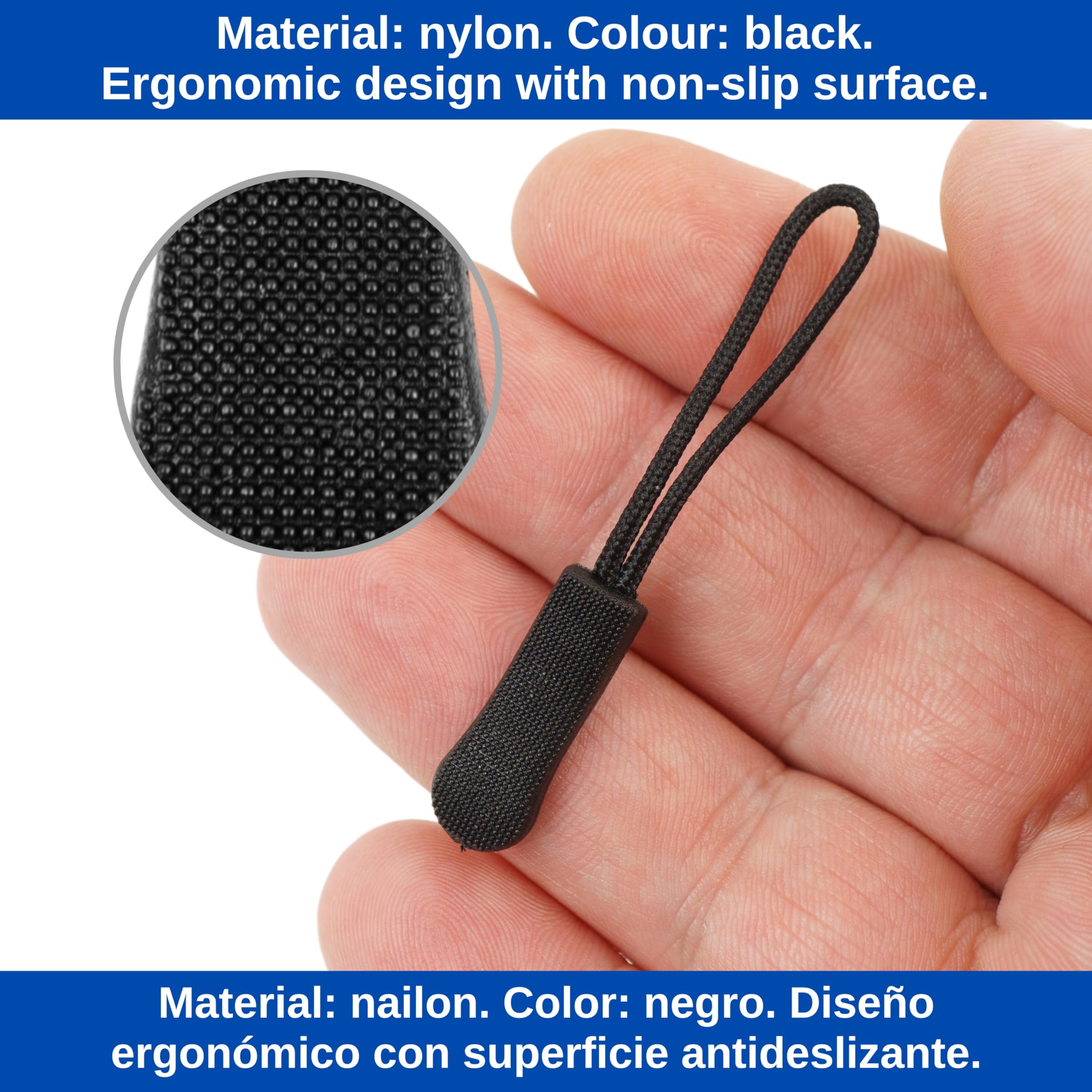 5pz Cursore Cerniera Ricambio, Zipper Pull Tiretti Della Cerniera Zipper Puller Prolunga In Metallo Testa Della Cerniera Per Abbigliamento Zaini - Foto 2